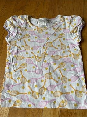 Matilda Jane White Pink Yellow Tennis Racket Tee